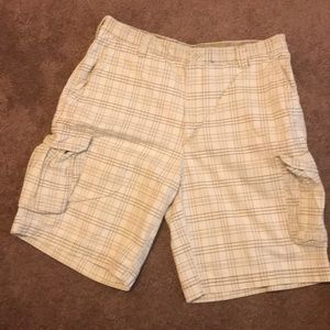 Mens plaid cargo shorts